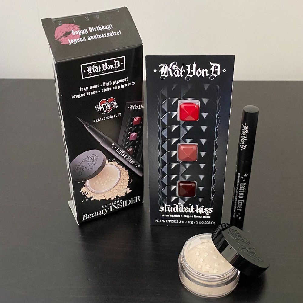 Kat Von D Beauty 3 -pc Set (Tattoo Liner, Setting Powder and Lipstick Set)